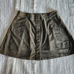 Forever 21 Olive Snap-Up Mini Skirt